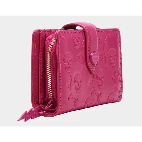 Betsey Johnson Pink Skull Embossed Wallet - Picture 3 of 7